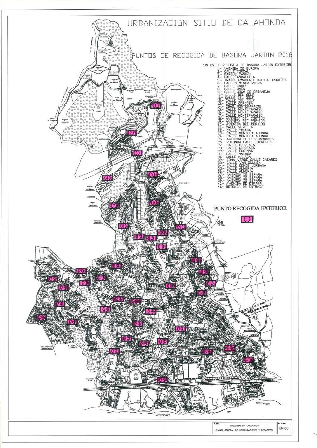 Garden rubbish collection points Sitio de Calahonda